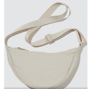 NWT UNIQLO Mini Round Shoulder Bag with Water-Repellent. Natural color